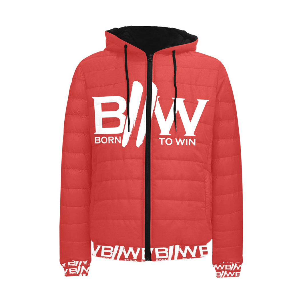 Red all around the rim Born 2 win Puffer Jacket