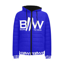 Load image into Gallery viewer, Born 2 win all around the rim Puffer Jacket
