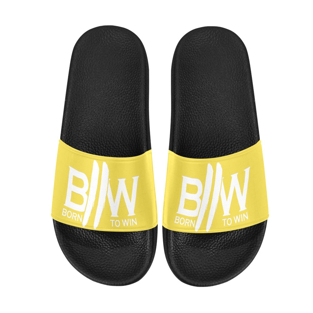 Yellow/White B2W Slide Sandals