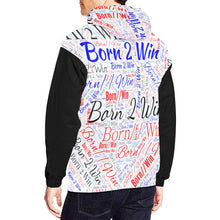 Load image into Gallery viewer, Red/Black Born 2 Win Allover Hoodie All Over Print Hoodie

