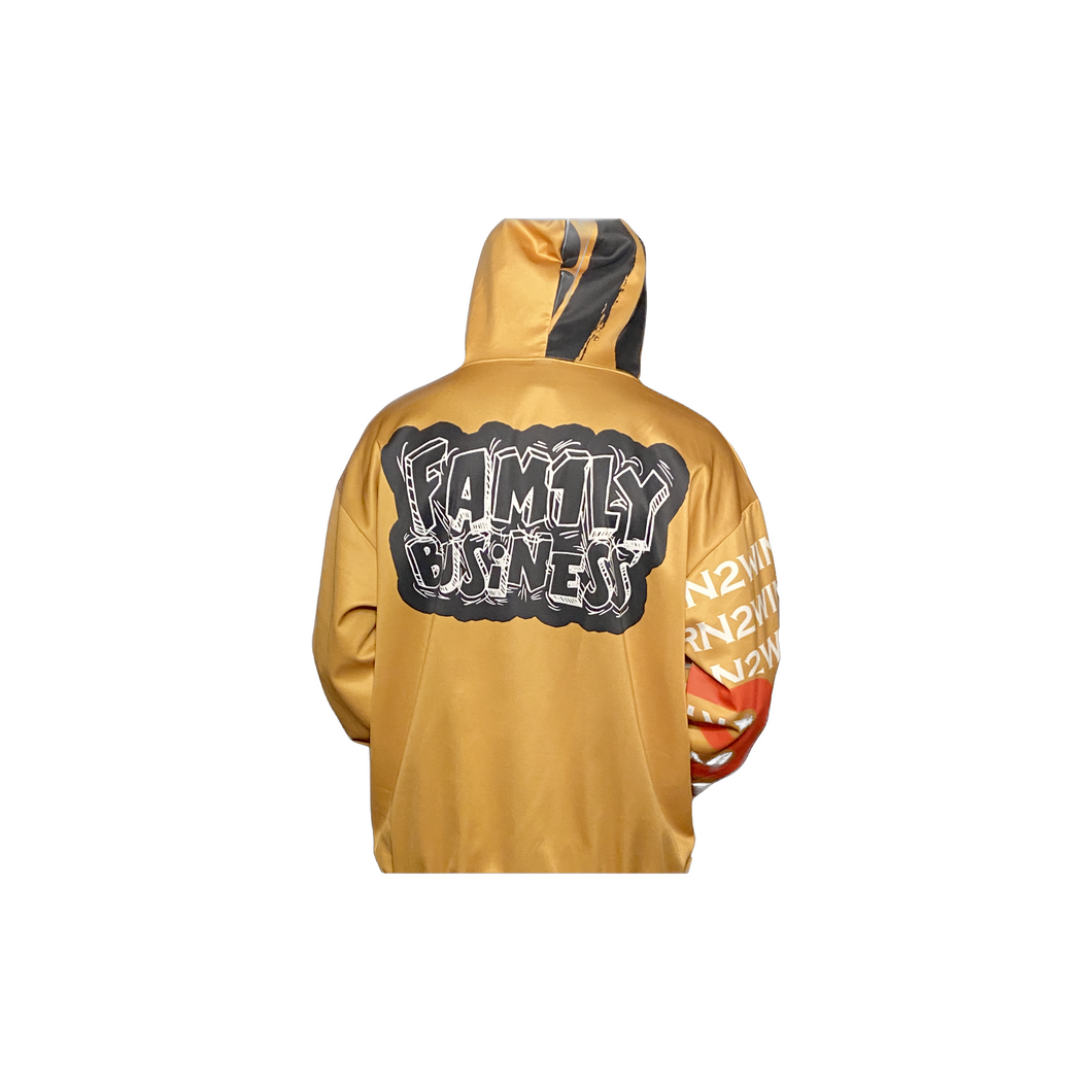 Mahzi Gold All Over Family business hoodie
